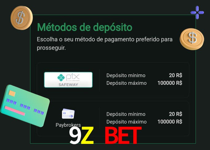 O cassino 9Z Bet oferece uma grande variedade de métodos de pagamento